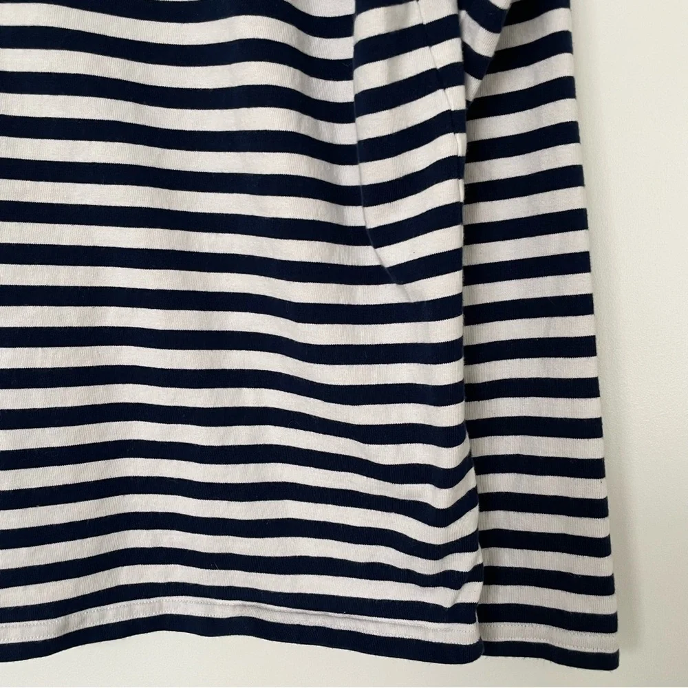 J. Crew Navy White Striped Funnel Neck Sweatshirt Size XS